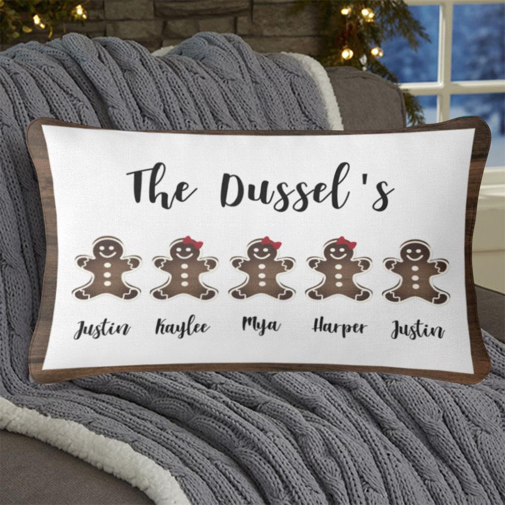 Personalized Gingerbread Christmas Family Pillowcase With Name I