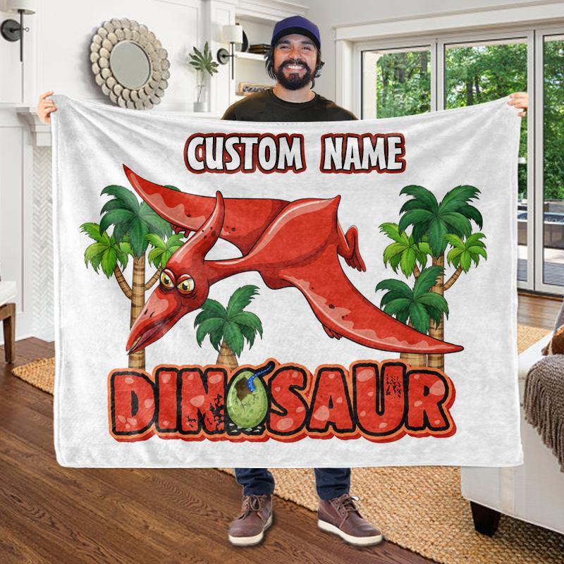 Custom KID'S Name Dinosaur Blankets