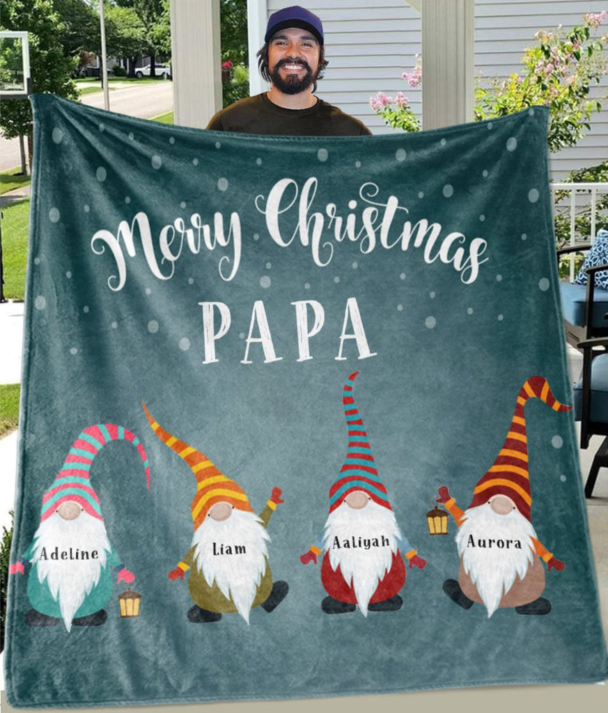 Custom CHRISTMAS BLANKET with Nickname & Kids Names