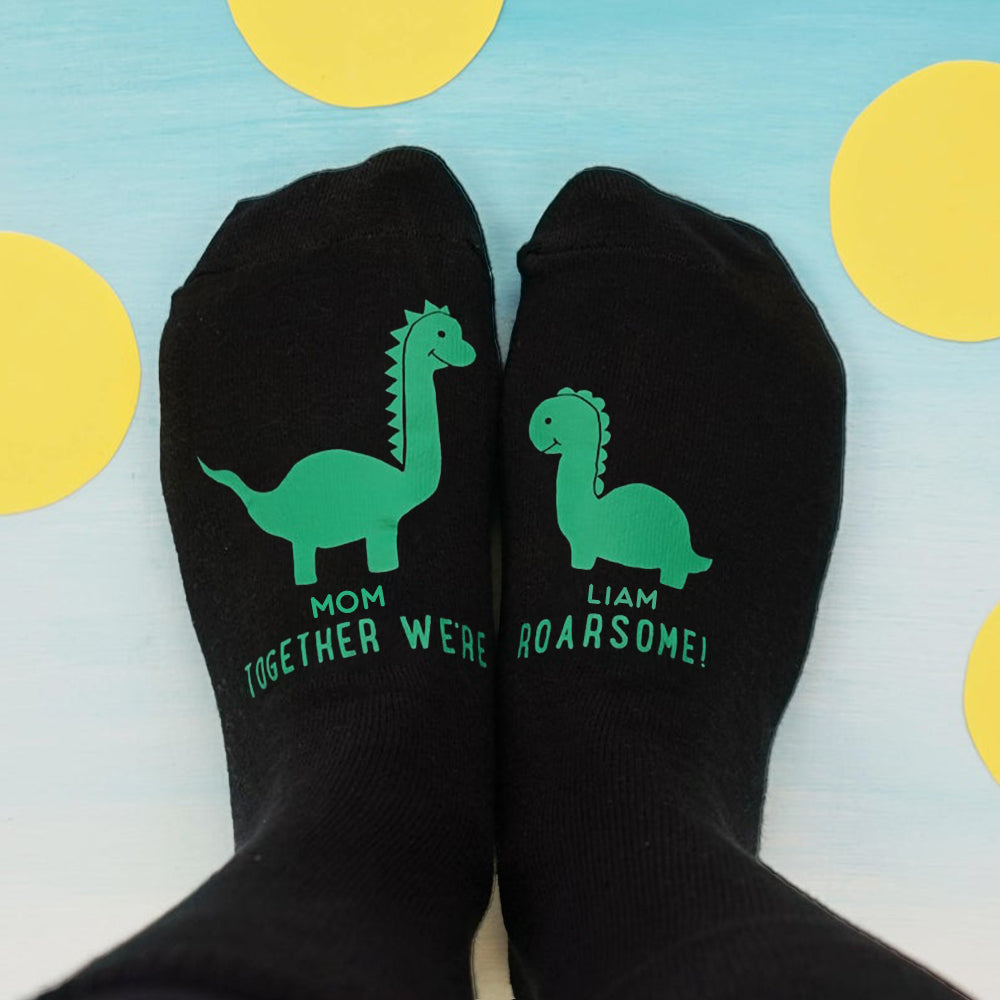 Personalized Mummy and Me Dinosaur Women’s Socks I