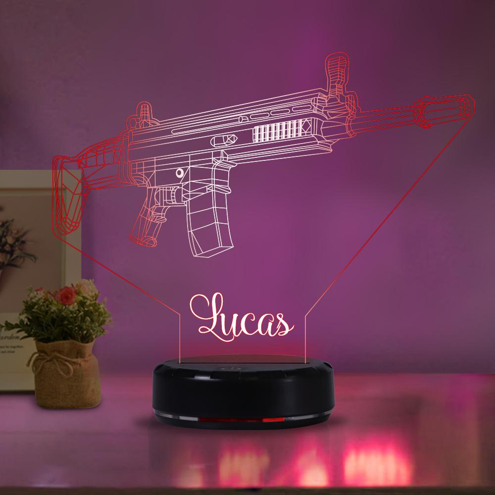 Personalized machine gun acrylic light