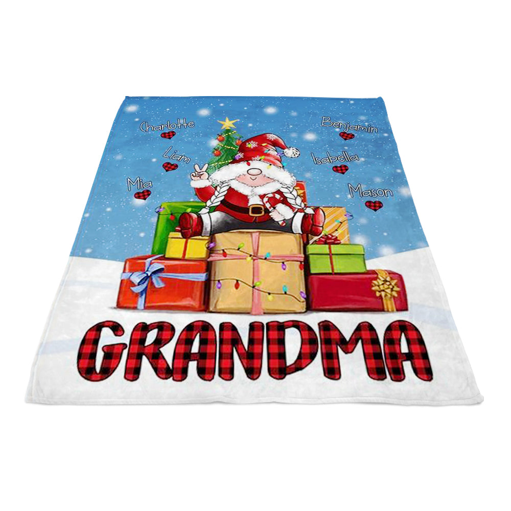 Personalized Grandma blanket with grandkids names, christmas gift for family