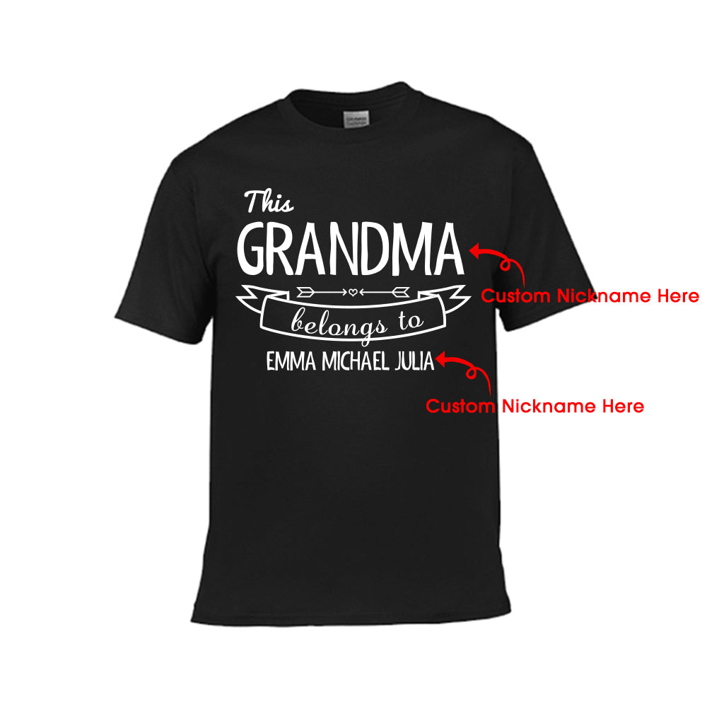 Customized This Grandma Belongs To T-shirt - Unisex Tee