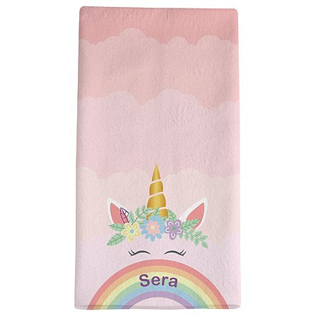 Custom Name Beach Towel Unicorn Mermaid Shark Whale