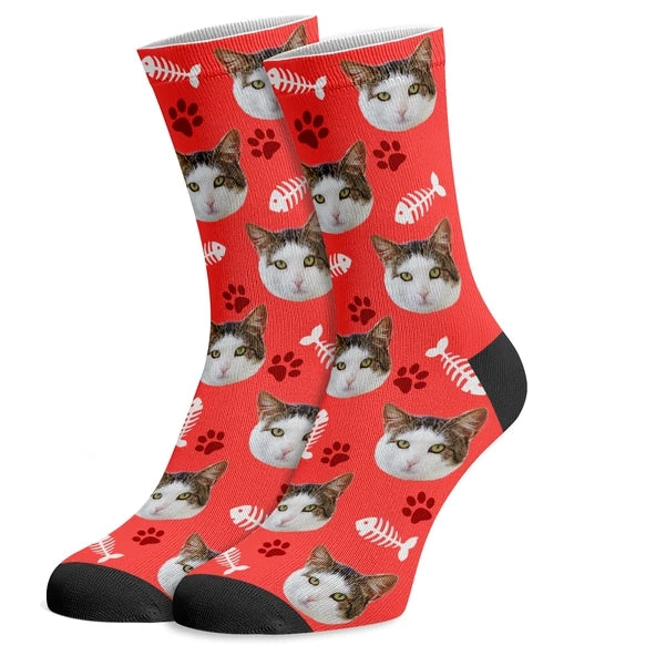 New Custom Christmas Socks With Your Pet's Face