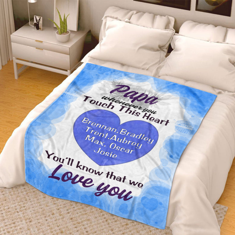 Customized Cozy Plush Fleece Blanket with Nickname & Kids Names