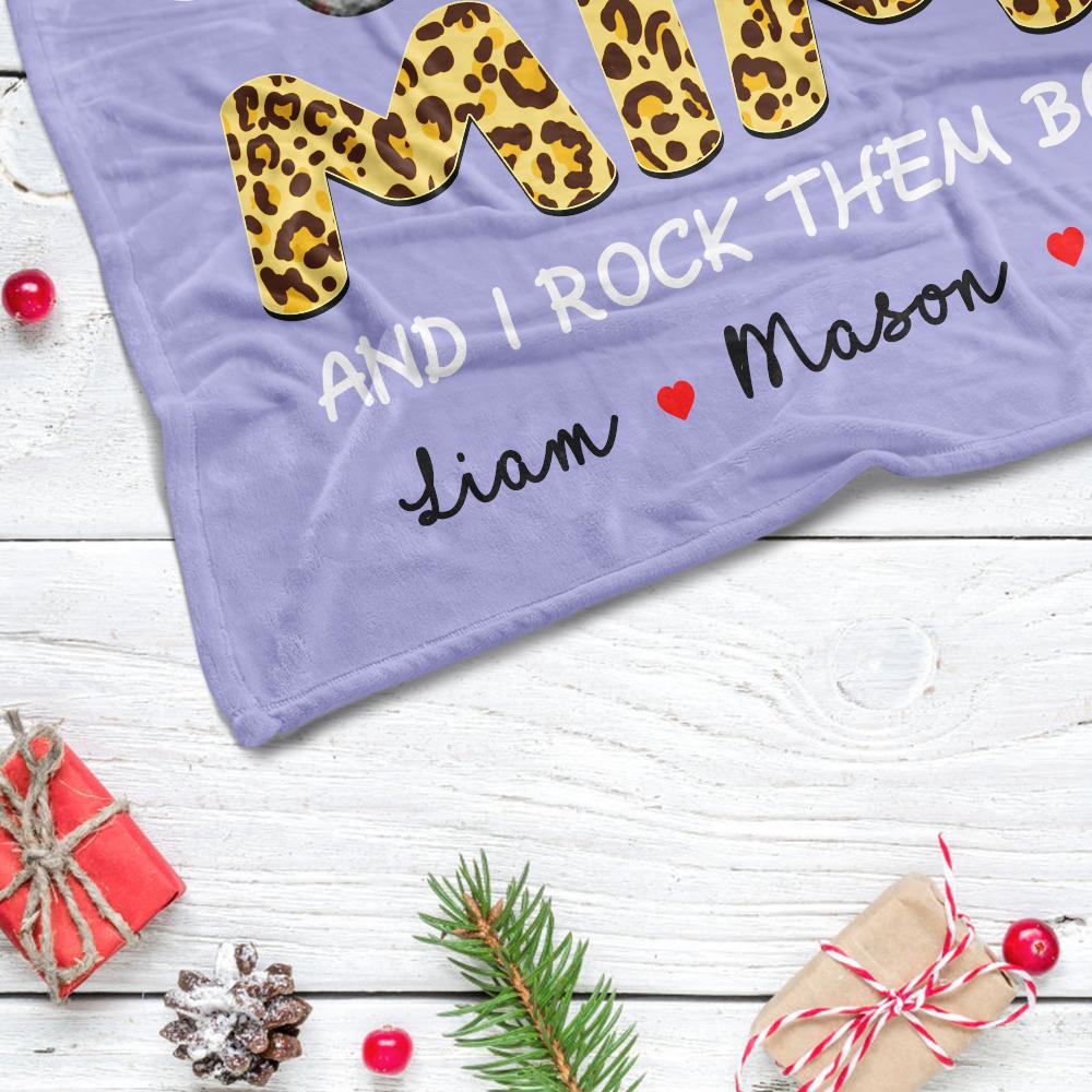 I Have Two Titles Custom Christmas Blanket with Grandkids' Names