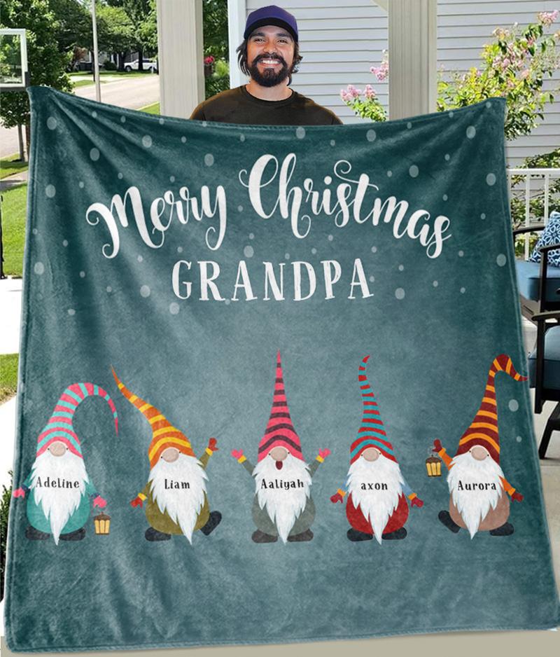 Custom CHRISTMAS BLANKET with Nickname & Kids Names