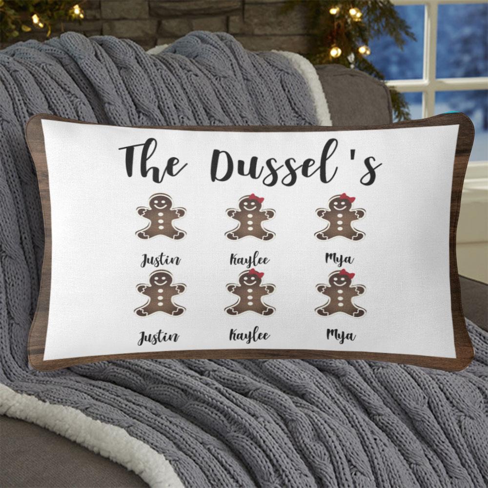 Personalized Gingerbread Christmas Family Pillowcase With Name I