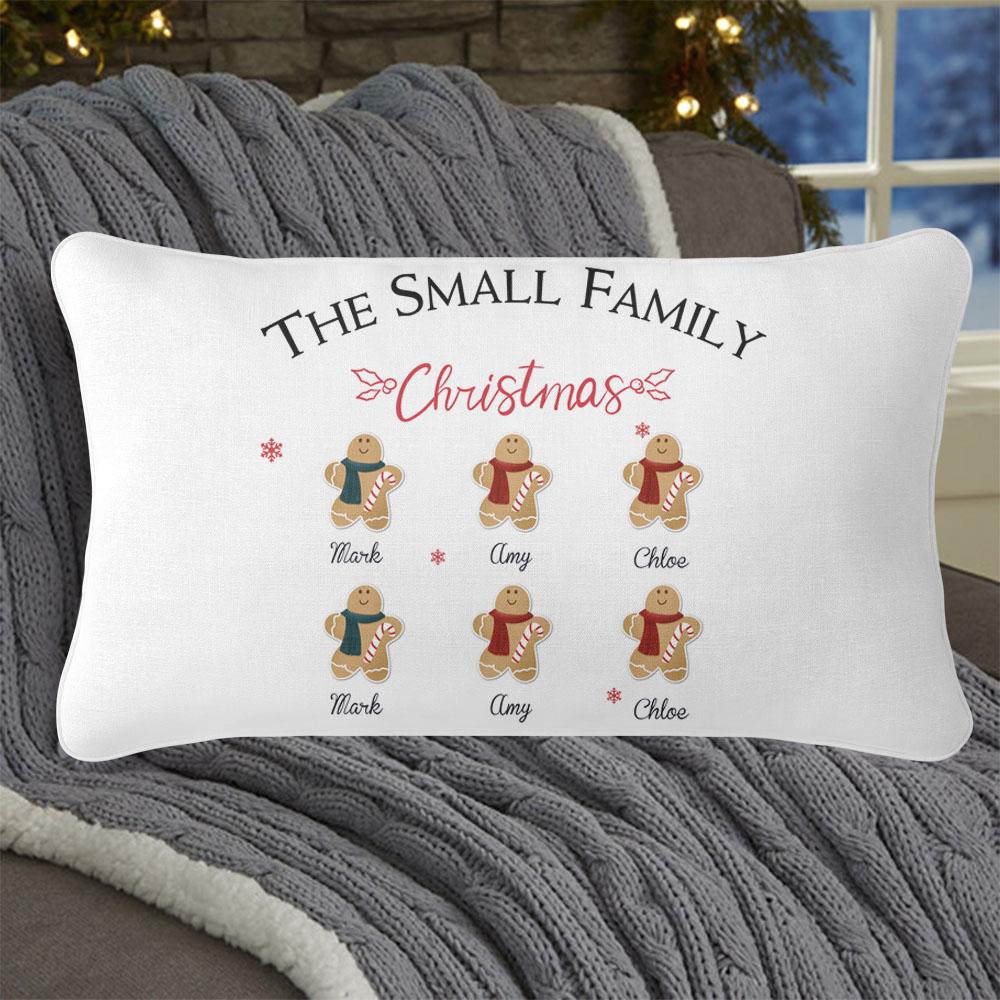Personalized Gingerbread Christmas Family Pillowcase With Name II
