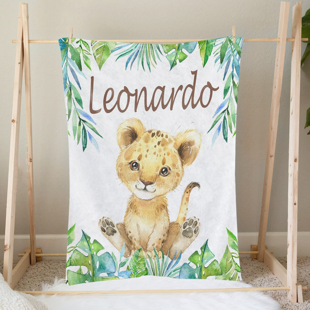 Custom Animal Boy Name Blanket