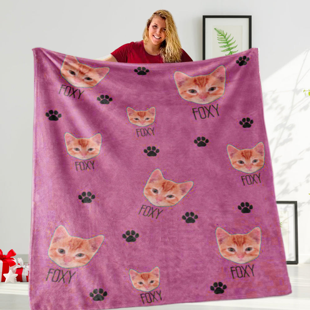 Custom Pet Name&Photo Blanket, New Christmas Gift!