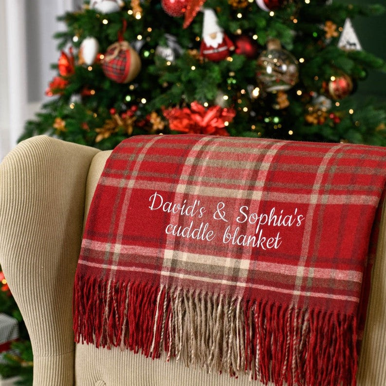 Christmas throw blanket personalized, Embroidered snuggle blanket, Christmas blanket with name , Christmas grandmother gift, Nanna blanket