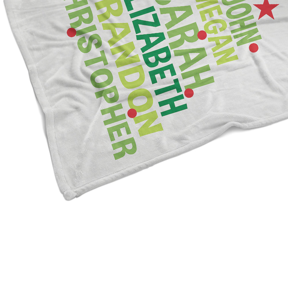 New Personalized Christmas Family Blanket With Names