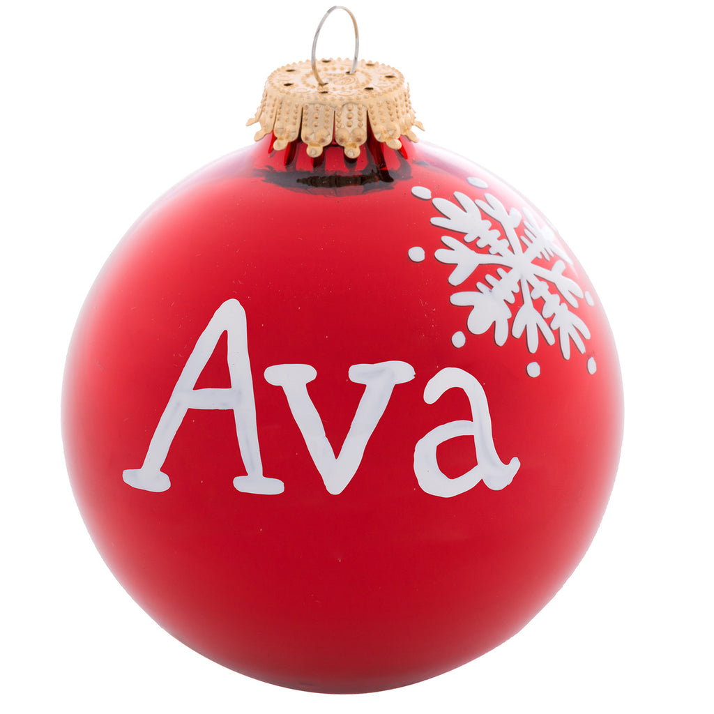 Red Glass Personalised Christmas Bauble,Personalized  Christmas Ornament