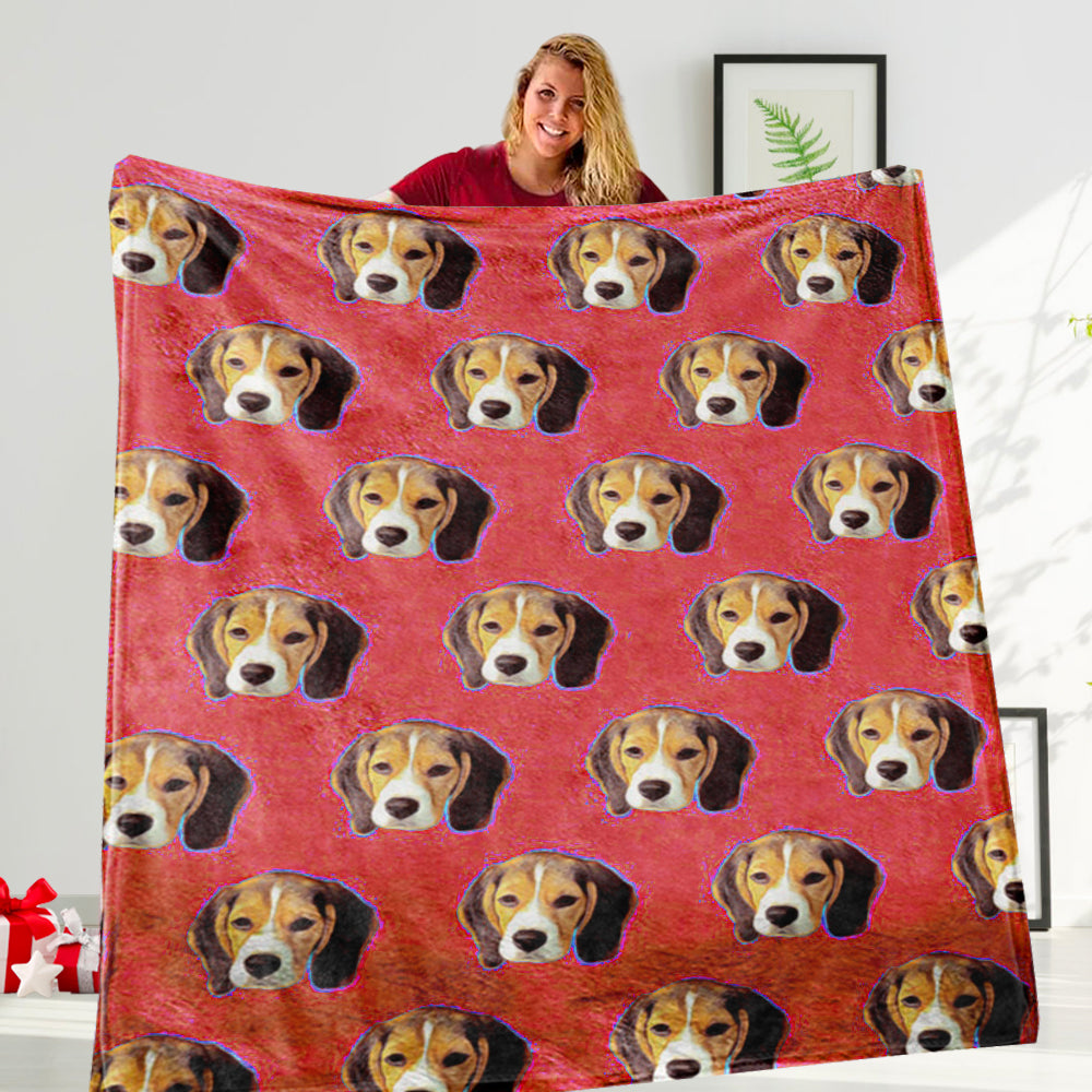Custom Pet&Human Face Blanket, New Christmas Gift!