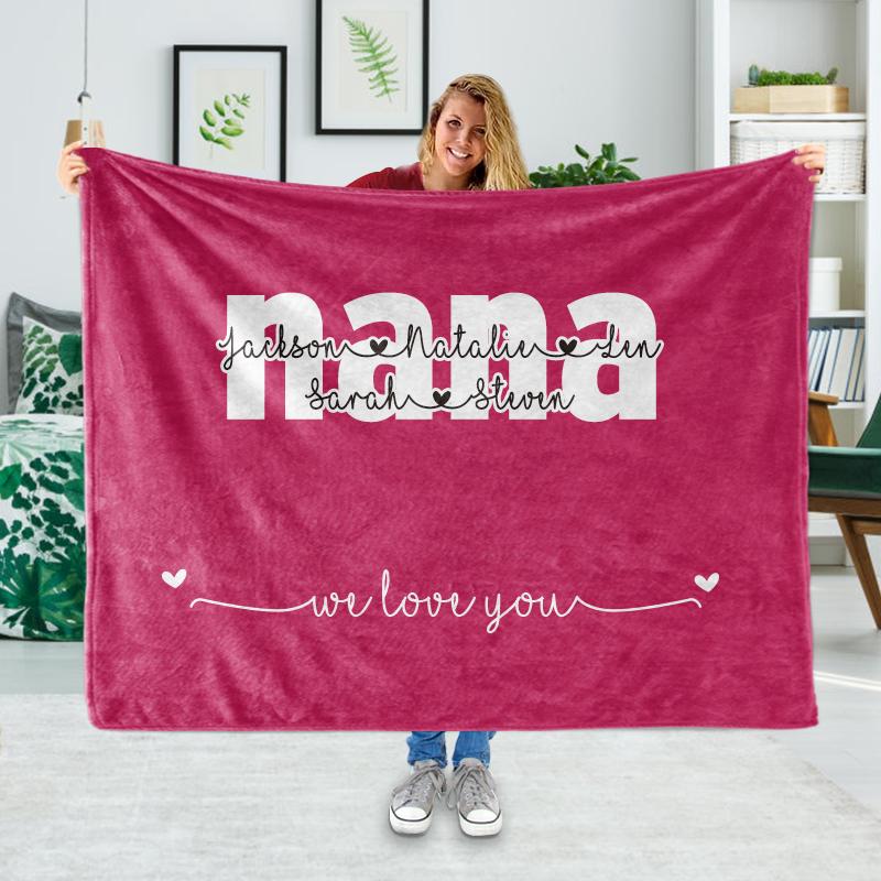 Personalized Fleece Blanket with Your Nick & Kids' Names