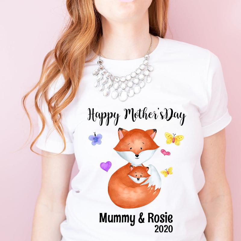 Custom Fox Mother's Day Cozy Plush Fleece Blankets