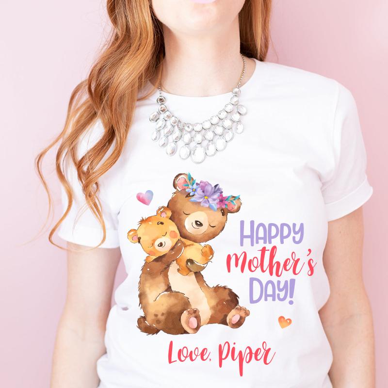 Custom Bear Mama and Baby Mother's Day Fleece Blankets