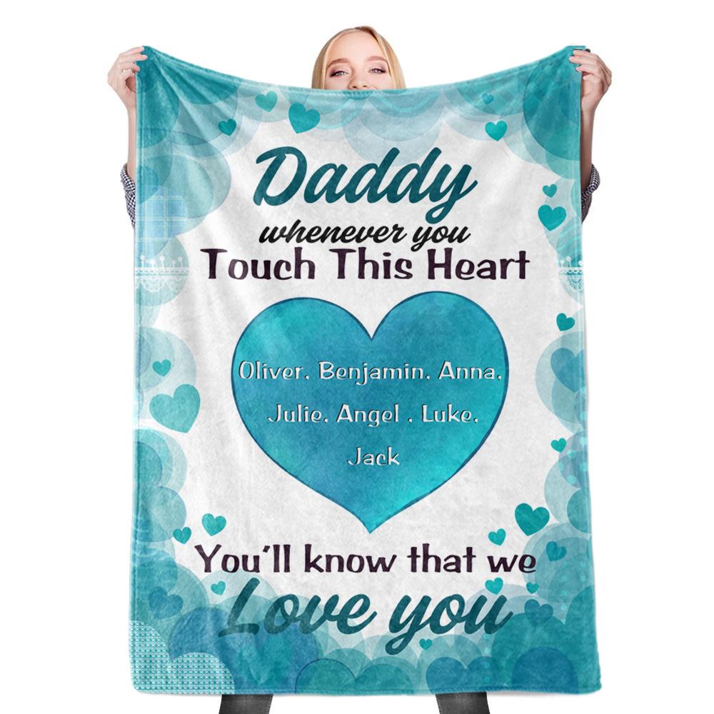 Personalized Peach Heart Blankets with Your Nick & Kids' Names