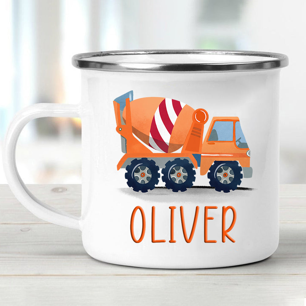 Custom Name Truck Children's Enamel Campfire Mug III