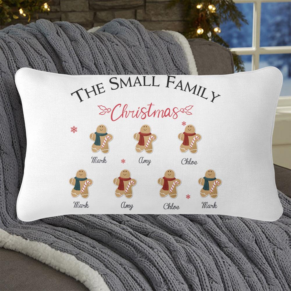 Personalized Gingerbread Christmas Family Pillowcase With Name II