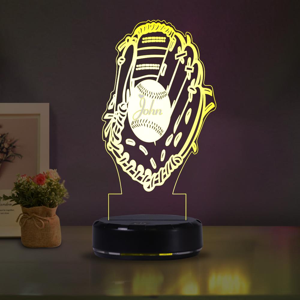Custom Name Baseball Acrylic Night Lights