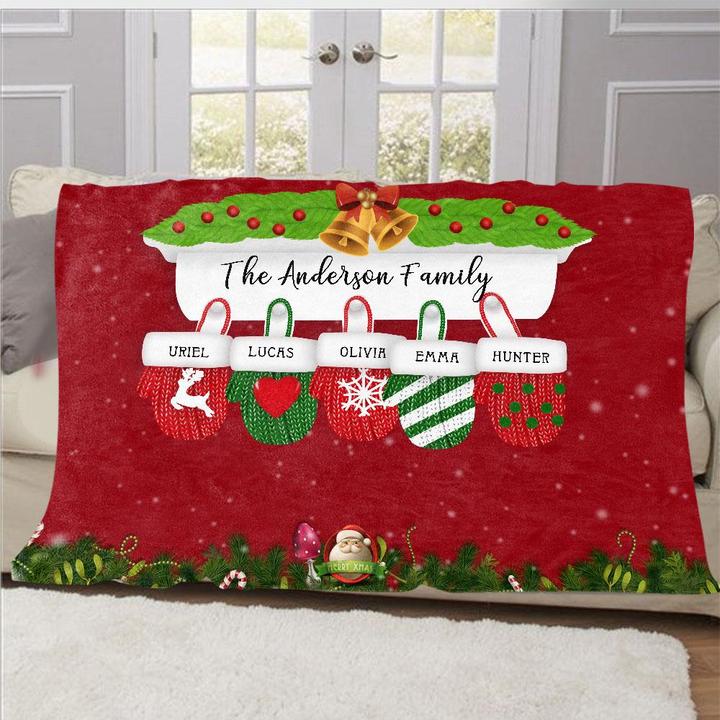 Custom CHRISTMAS BLANKET with Nickname & Kids Names