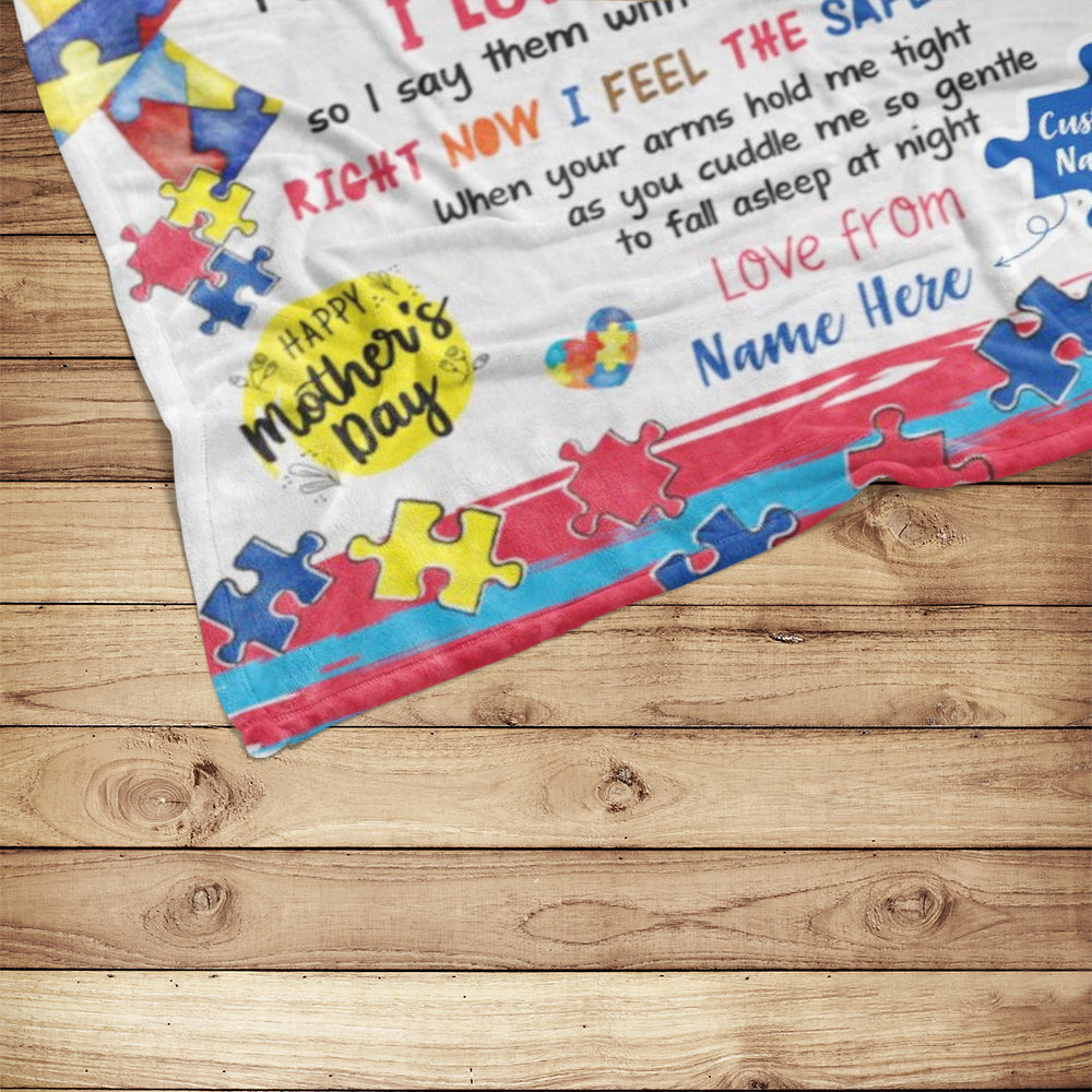 Custom "To My Mom" Autism Kid Fleece Blanket, Kid Name Blanket, Mother's Day GIft