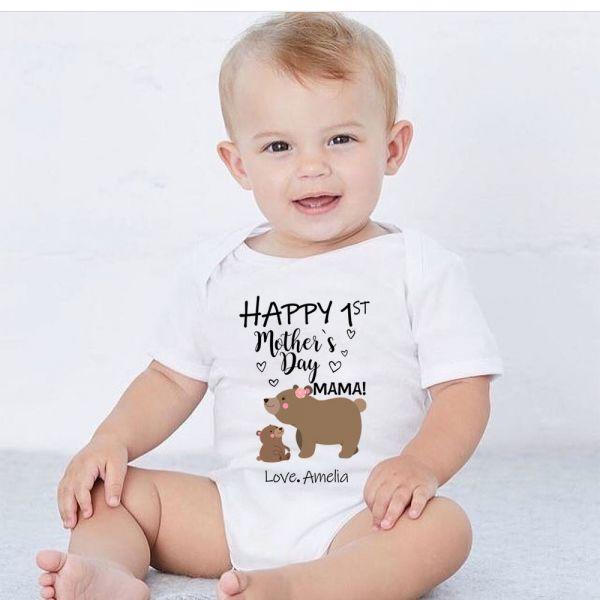 Bear Bodysuit, Custom Baby Onesie, Funny Baby Onesie, Baby Boy Onesie, Baby Girl Onesie, Mother's Day Bodysuit