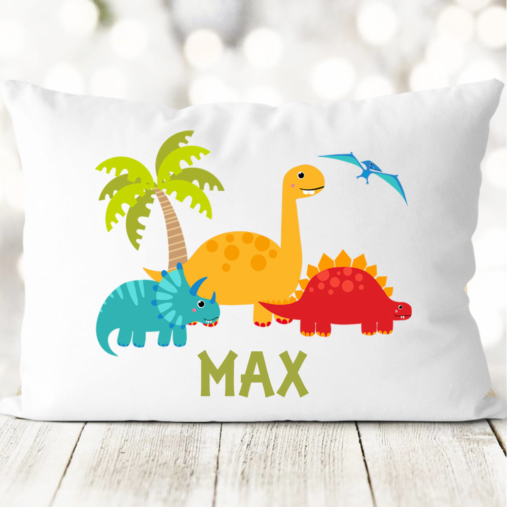 Custom Name Dinosaur Pillowcase