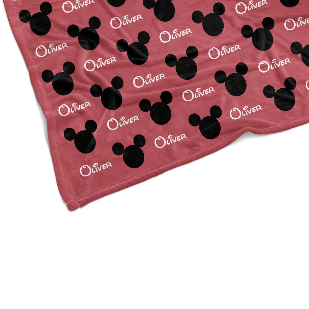 Personalized Name Mickey Cartoon Pattern Baby Blankets