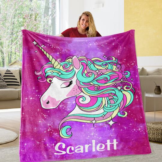 Custom UNICORN Name Blankets