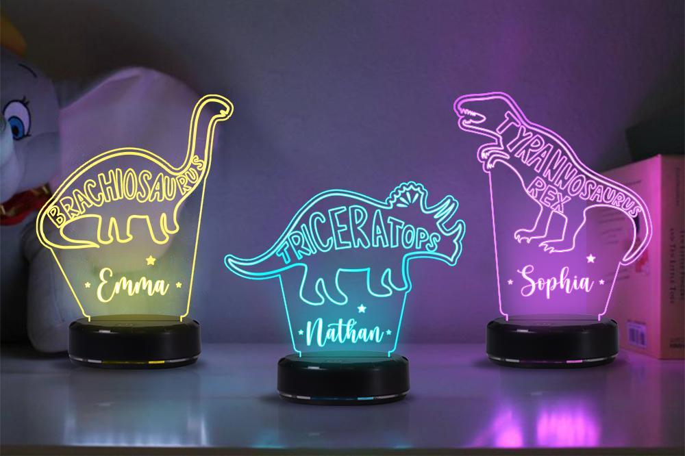 Custom Dinosaur Children's Night Lights with Name, New Christmas Gift!
