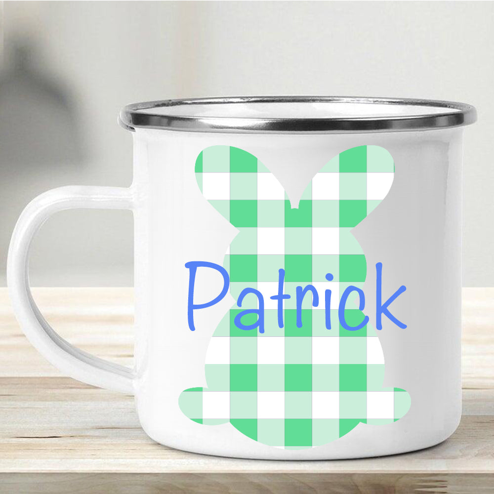 Custom Name Rabbit Easter Children's Enamel Campfire Mug III