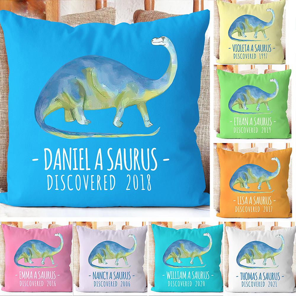 Personalized Dinosaur Name Pillowcase, Custom Dinosaur Kids Bedroom Decor III