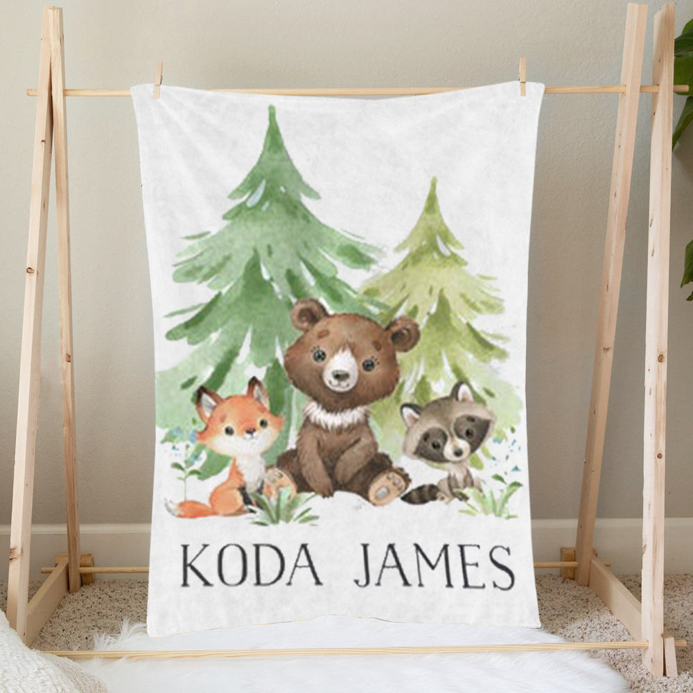 Personalized Baby Blankets, Baby animal Name Blankets, Baby Boy Blankets, Baby boy Blankets, Toddler Blanket, animal Nursery Decor
