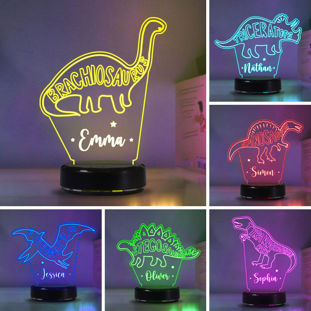 Custom Dinosaur Children's Night Lights with Name, New Christmas Gift!