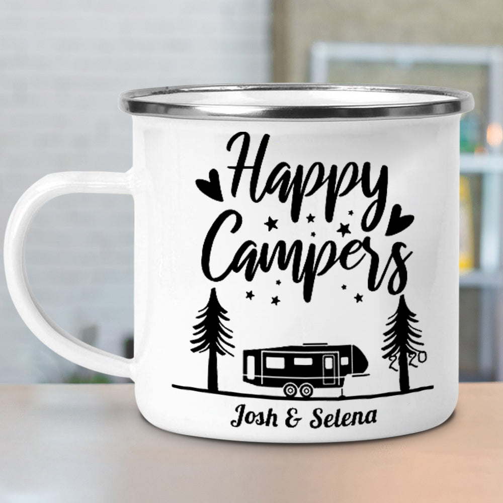 Custom Name Happy Campering Mug