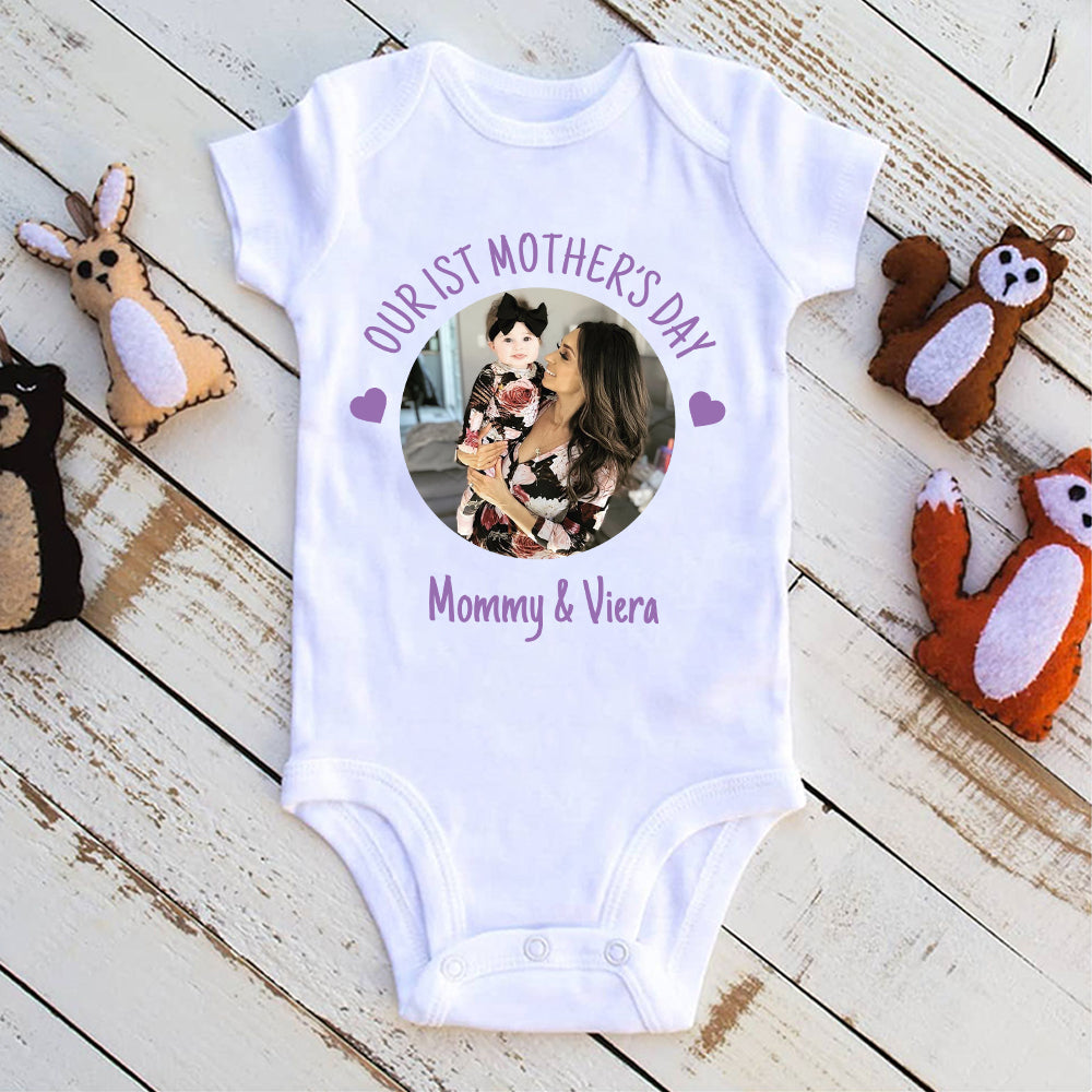 Baby Photo Bodysuit, Custom Baby Onesie, Funny Baby Onesie, Baby Boy Onesie, Baby Girl Onesie, Mother's Day Bodysuit