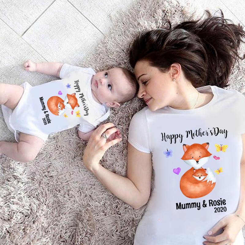Custom Fox Mother's Day Cozy Plush Fleece Blankets
