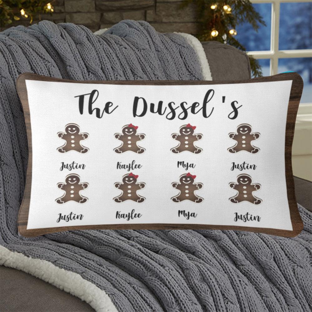 Personalized Gingerbread Christmas Family Pillowcase With Name I