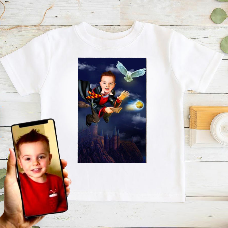 Personalized Hand-Drawing Kid's Portrait T-shirt VIII