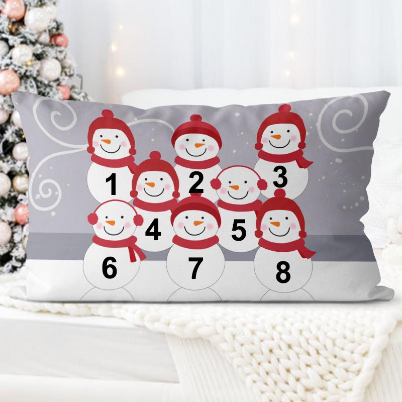 Personalized Snowman Family Pillowcase With Name