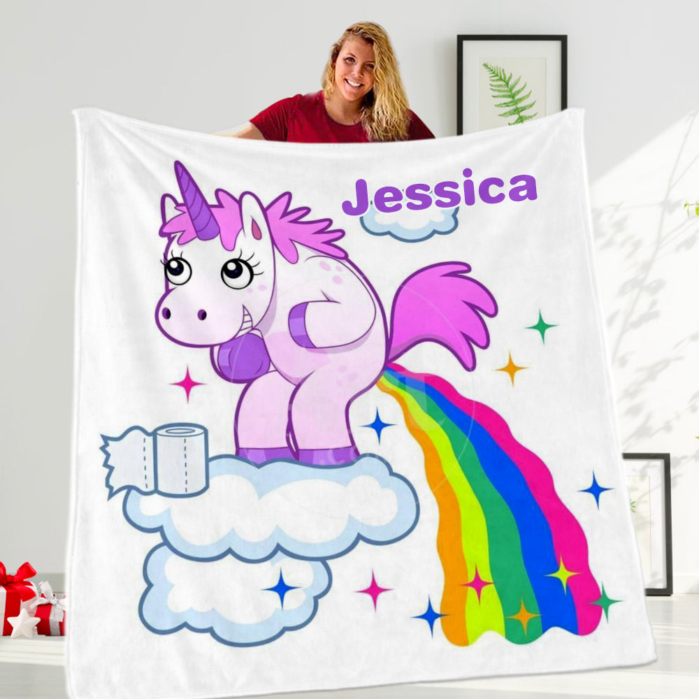 Custom UNICORN Poop Blankets