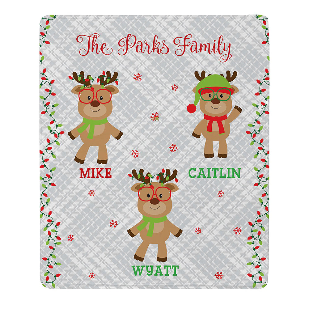 New Custom Smart and Sassy Reindeer Plush Blanket, Merry Christmas!