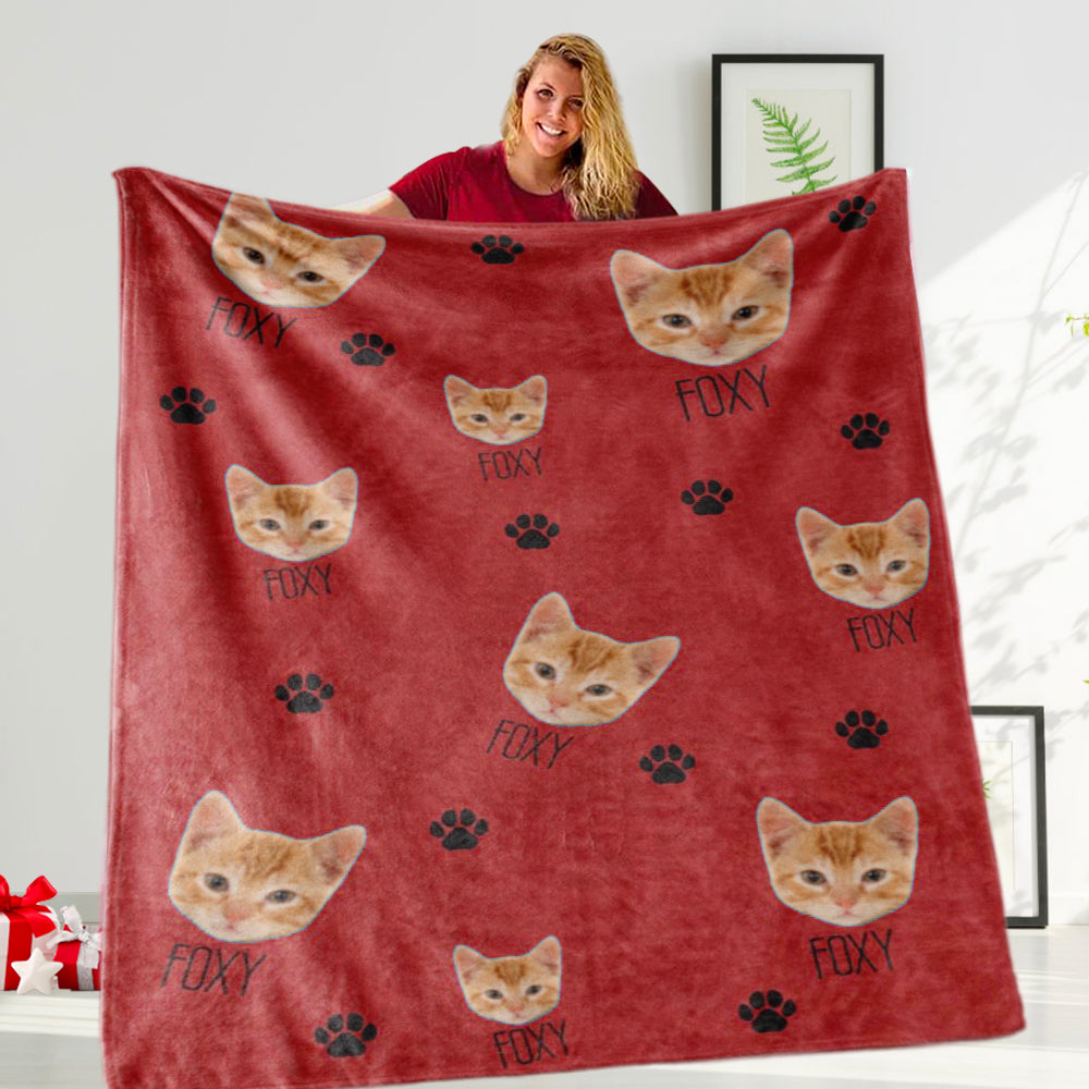 Custom Pet Name&Photo Blanket, New Christmas Gift!