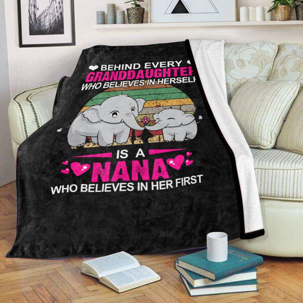 Custom Elephant Cozy Plush Fleece Blankets with Your Nick & Kids' Names