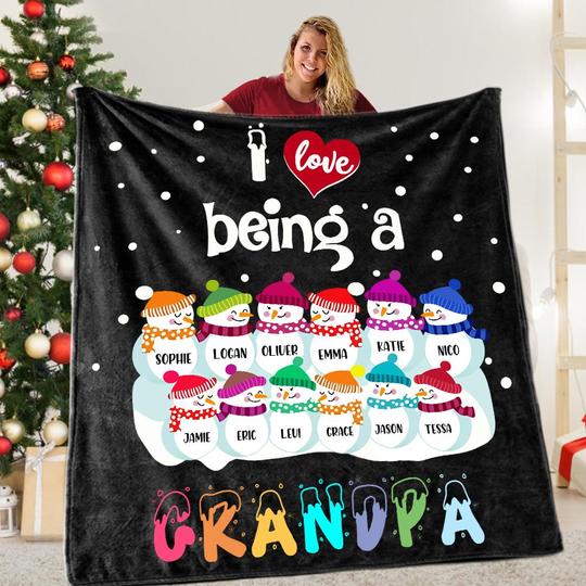 Custom CHRISTMAS BLANKET with Nickname & Kids Names