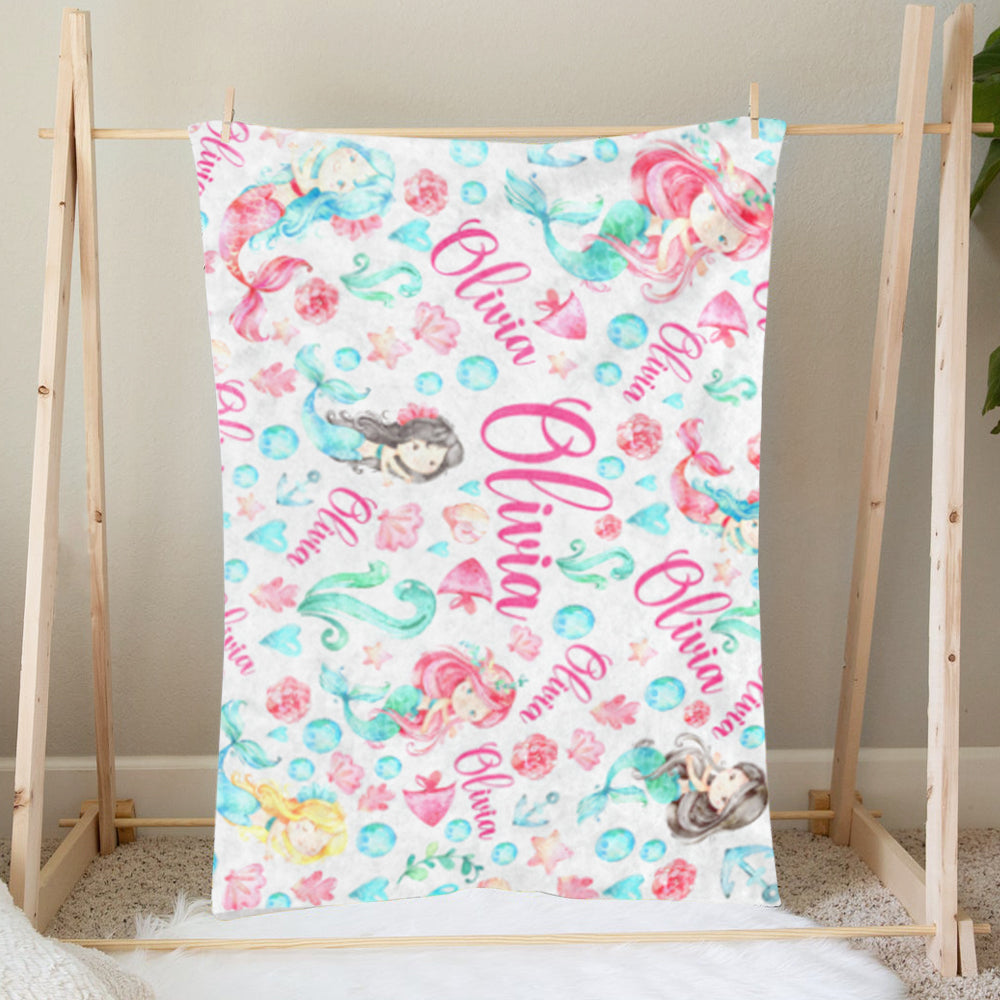 Custom Name Baby Girl Blanket